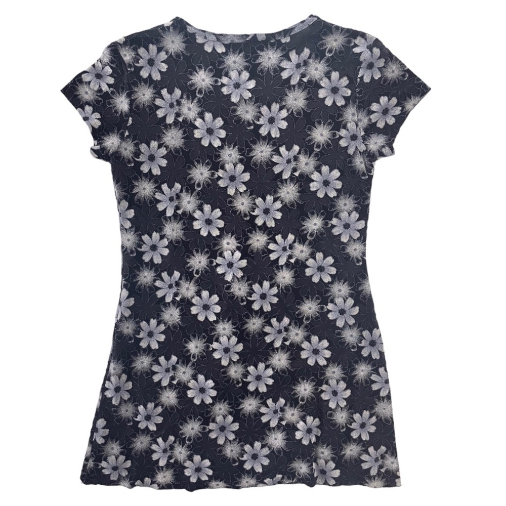 90s Burnout Daisy Print Mini Dress - Picture 4 of 7